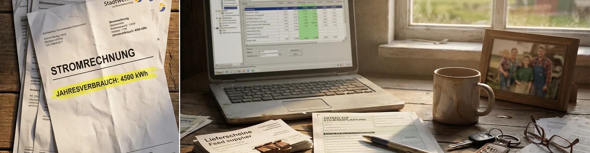 Deutsche Landwirtschaft — Ernte und Stallarbeit